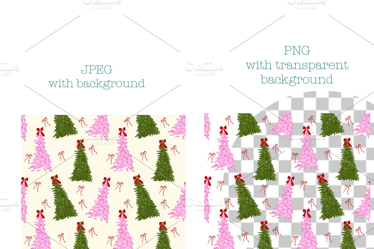 Christmas Tree Seamless Pattern, a Seasonal Illustration by Oleksandra Illustrates (Photo 2 of 6)