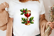 Watercolor Christmas Red Wine, an Illustration by Canvas Craft (Thumbnail 5 of 7)