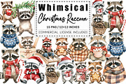 Whimsical Christmas Raccoon Clipart, a Graphic by CitraGraphics (Thumbnail 1 of 4)