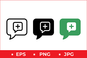 Chat Plus Icon Vector Art, a Solid Icon by Artonix