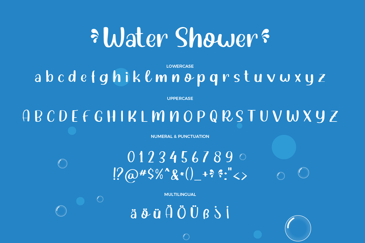 Water Shower | A Cute Font, a Script Font by LetterJos (Photo 8 of 8)