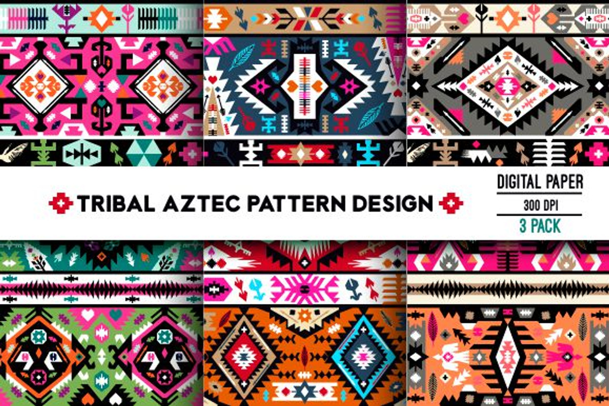 Collection Bright Aztec Patterns, a Pattern Graphic by tomuato (Photo 1 of 4)