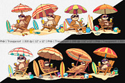 Summer Sloth Clipart, a Graphic by Artnoy (Thumbnail 2 of 5)