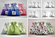 Drawstring Gift Bag Mockup, a Packaging Mockup by INCDesign (Thumbnail 2 of 5)
