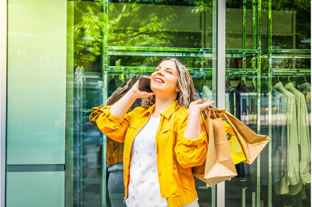 Happy woman shopping, a Beauty & Fashion Photo by Neirfy