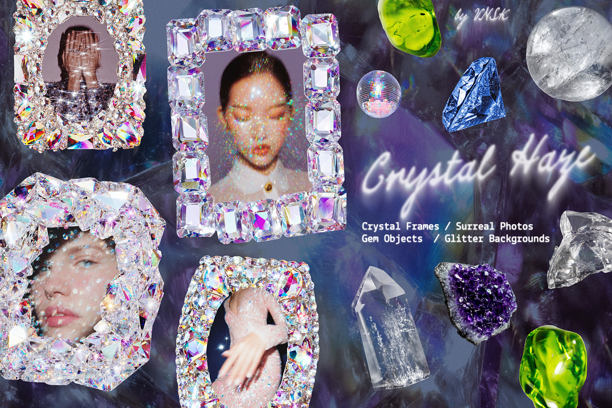 Crystal Haze: Mixed Collage Pack, an Object Graphic by Anastasiia VNSK (Photo 1 of 13)