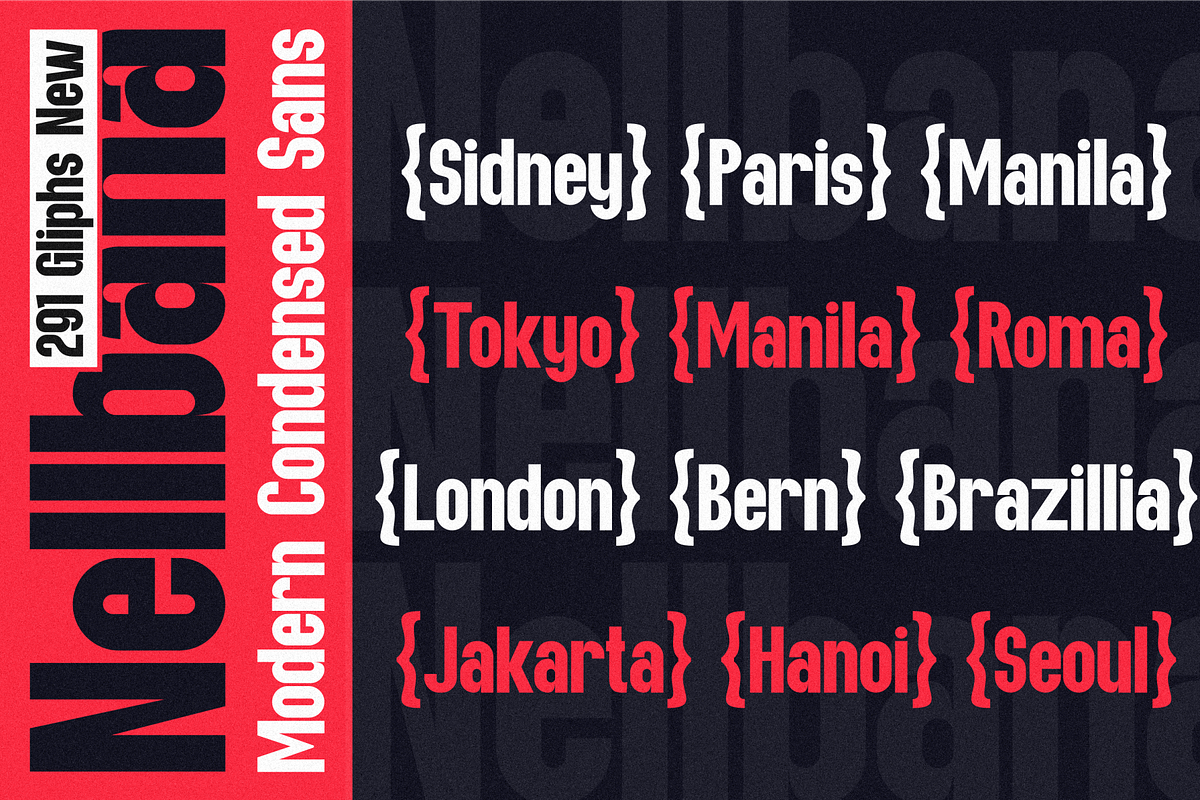 Nellbana - Modern Condensed Sans, a Sans Serif Font by MaikoHatta (Photo 7 of 9)