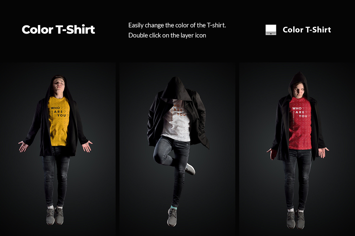 11 Mockup T-Shirts in a Black Mantle, a Shirt Mockup by Grow Design Craft Studio (Photo 3 of 6)