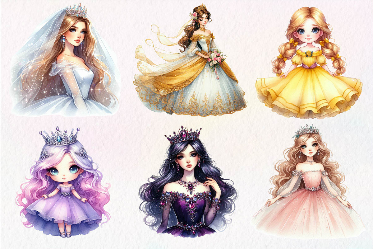 Cute Princess Clipart PNG, an Illustration by Dream Creation (Photo 6 of 7)