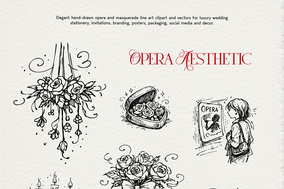 Opera Aesthetic: Vector Line Art, a Decorative Illustration by divanovskaya_nv (Photo 16 of 19)
