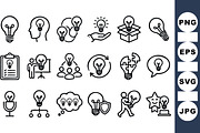 Innovative Lightbulb Icon Set, an Illustration by designvectx (Thumbnail 1 of 3)