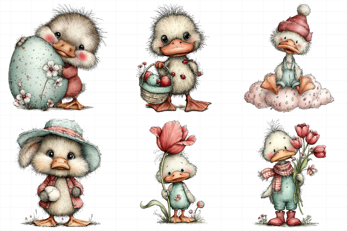 Whimsical Easter Duck Clipart Png, an Illustration by Daily.Designs (Photo 7 of 8)