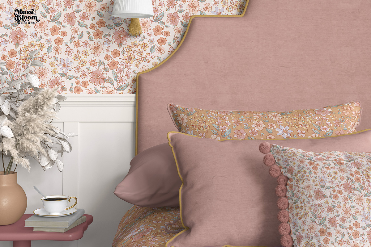 Squirrel Floral Seamless Pastel, a Pattern Graphic by MuseBloomDesigns (Photo 7 of 7)