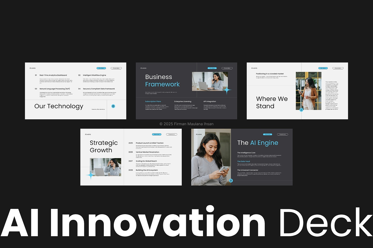 Grey Blue Modern AI Pitch Deck, a Presentation Template by Claymoon Lab (Photo 3 of 4)