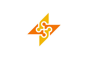 thunder bolt community people logo, a Branding & Logo Template by Rasagama Studio