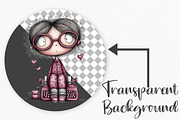 Watercolor Retro Girls Clipart, an Illustration by Canvas Craft (Thumbnail 2 of 7)