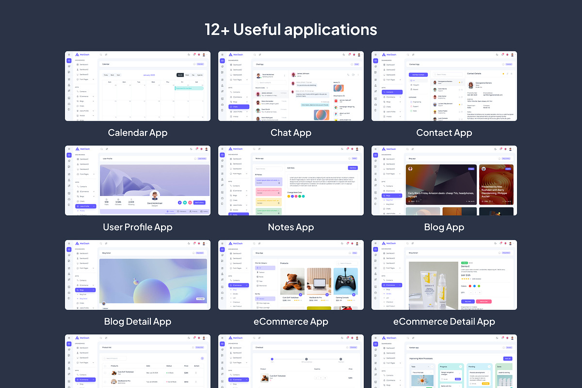 MatDash Tailwind React Admin Theme admin page template, admin