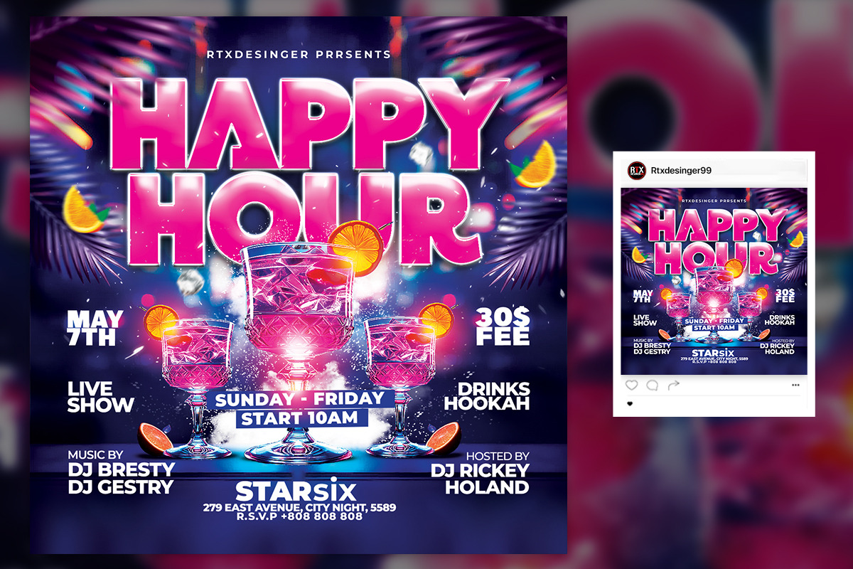 Happy Hours Flyer, a Flyer Template by RTXdesinger99 (Photo 3 of 3)