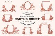 Vintage Cactus Crests, an Illustration by Antiquaria (Thumbnail 1 of 9)