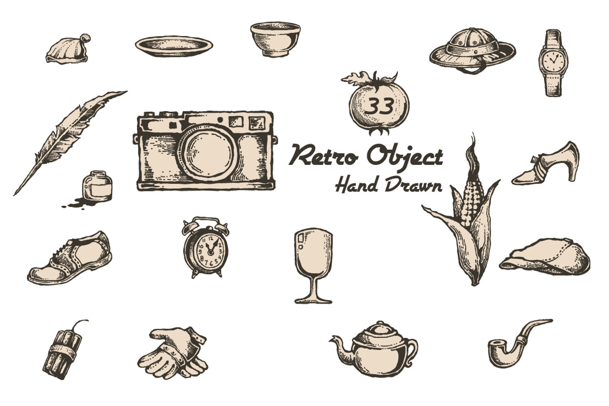 33 Retro Object + 10 Logo, an Object Graphic by NStudio (Photo 3 of 5)