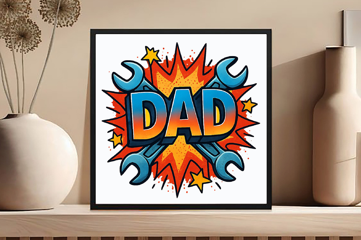 DAD Comic Style Sublimation PNG, an Illustration by DreamCafeArt (Photo 5 of 7)