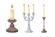 Candles in vintage candlesticks set, an Object Illustration by Good Studio (Thumbnail 5 of 6)