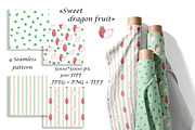 Hand-Drawn Dragon Fruit Patterns Set, a Pattern Graphic by Oksana Dovhopol Art (Thumbnail 1 of 8)