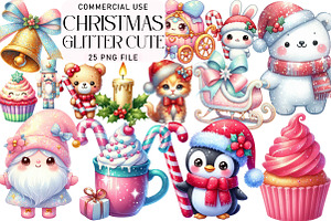 Glitter Cute Christmas Sublimatio, an Illustration by Daily.Designs