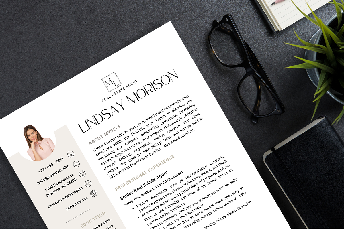 Real Estate Resume Template, a Resume Template by MediaKitTemplates (Photo 8 of 9)
