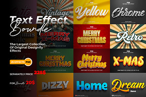 25 Premium 3D Text Effects Bundle PS, a Layer Style Add-On by Design Fly