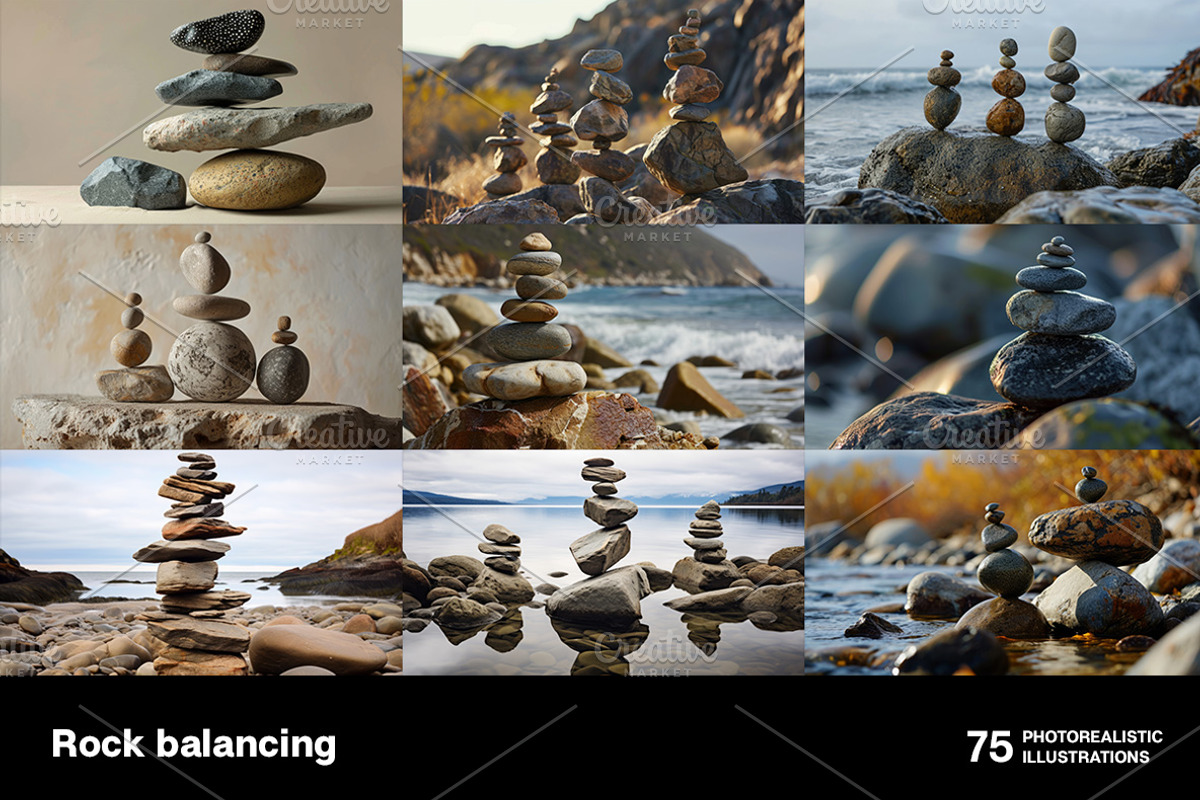 Rock balancing. 75 images, a Nature Photo by Handmadefont (Photo 10 of 14)