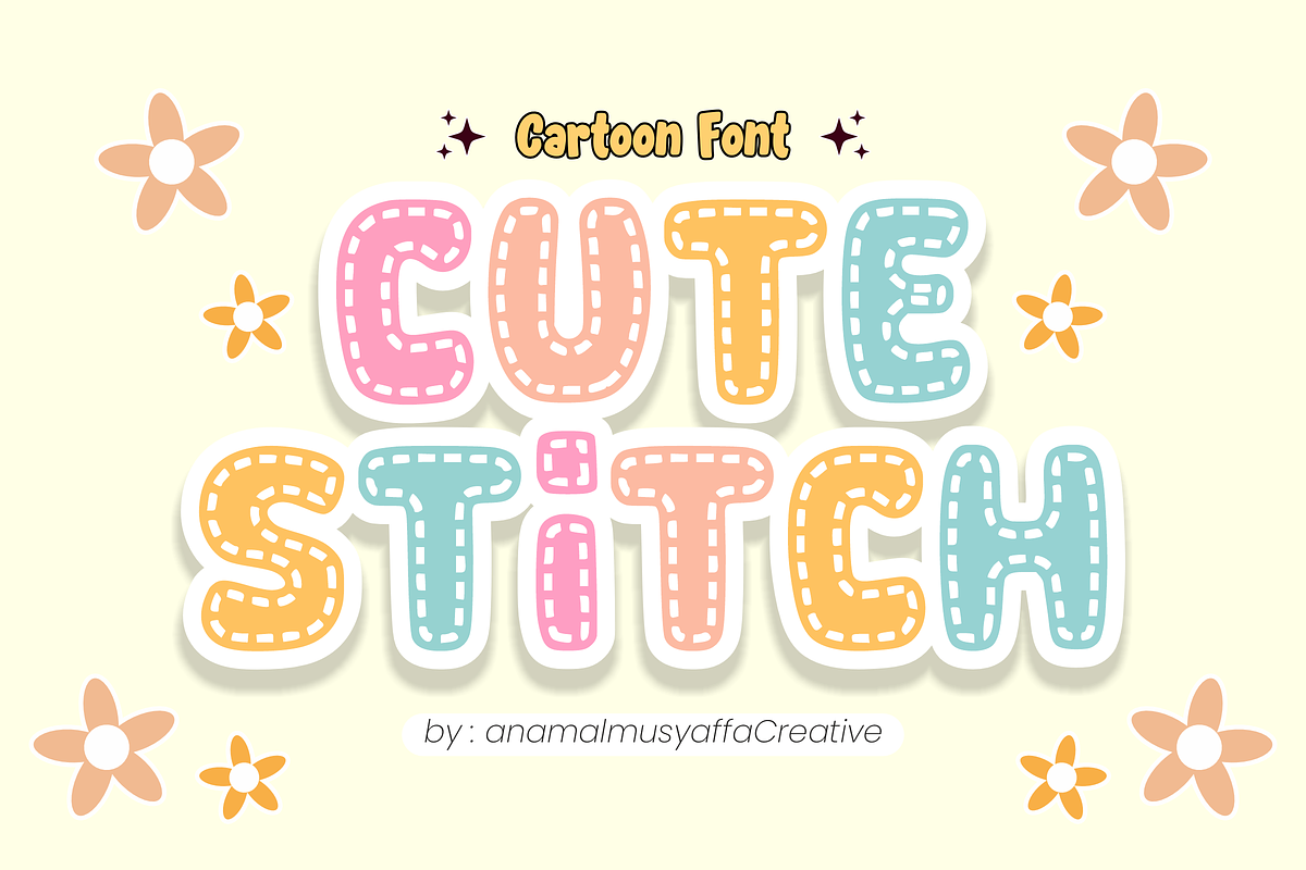 Cute Stitch - Display Font Types, a Font by KiddoGlyphs Studio (Photo 1 of 3)