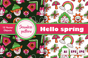 Hello Spring Seamless Pattern