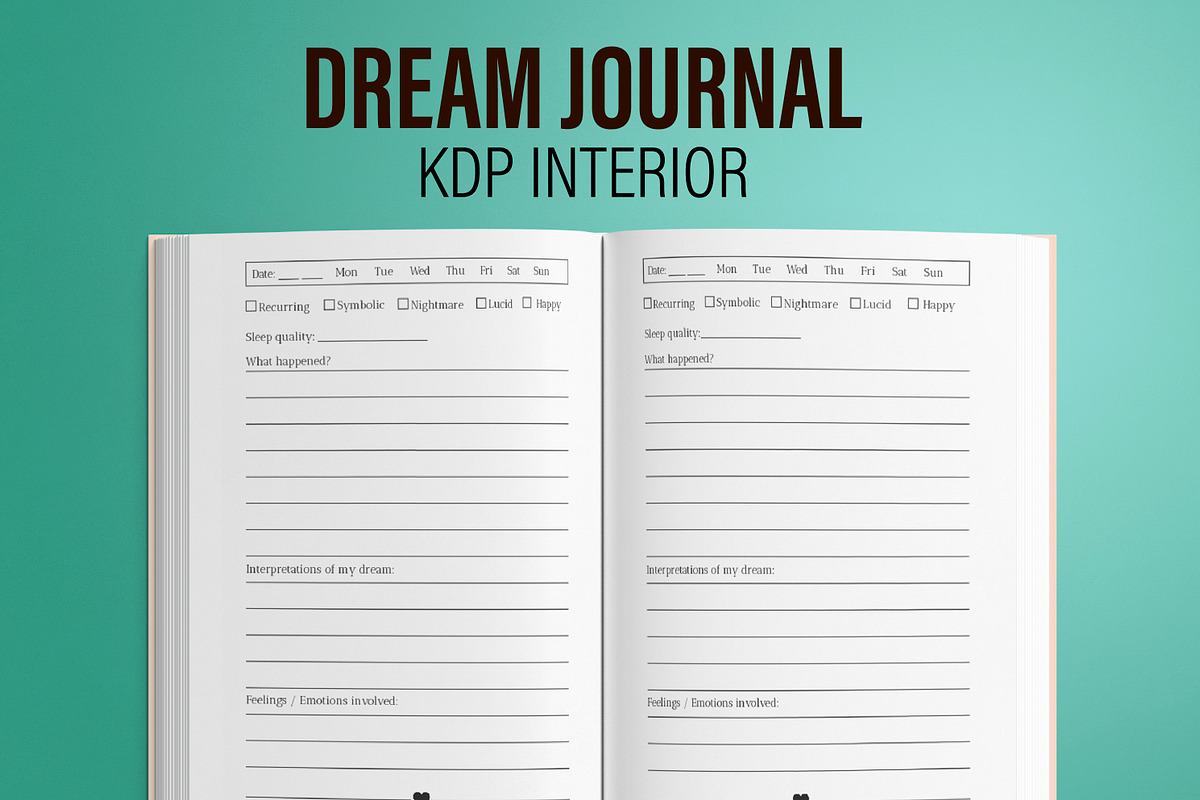 Dream Journal KDP Interior, a Templates & Theme by MatiArtShop (Photo 1 of 2)