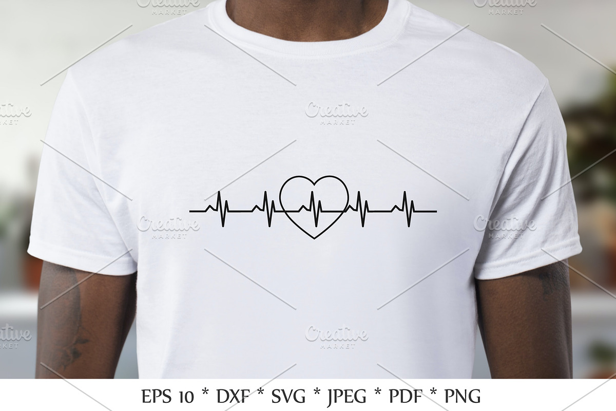 Heartbeat SVG. Line heart beat SVG., an Object Graphic by Kseniia_designer's shop (Photo 4 of 5)