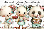 Whimsical Valentine Sweet Animals, an Illustration by Craft Nest (Thumbnail 1 of 11)