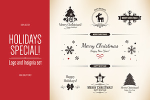 6 Christmas and New Year symbols, a Branding & Logo Template by Restaurant Menu & Logos