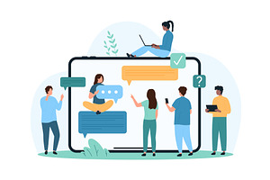 Chat messages communication via, a Technology Illustration by Flashvector