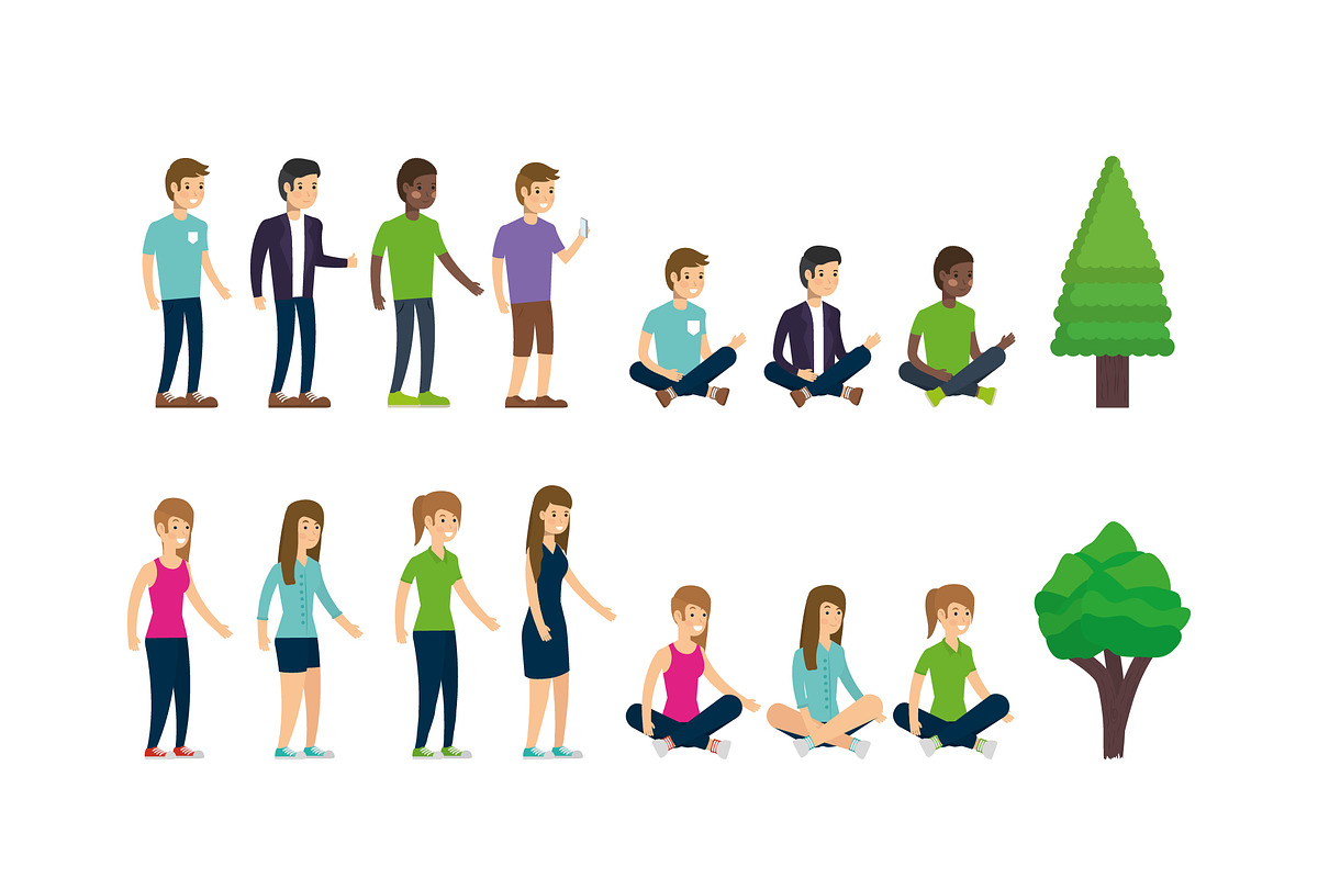 Outdoor Youth Characters Set