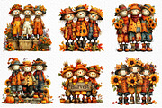 Whimsical Scarecrow Trio PNG, a Seasonal Illustration by Craft Nest (Thumbnail 6 of 6)