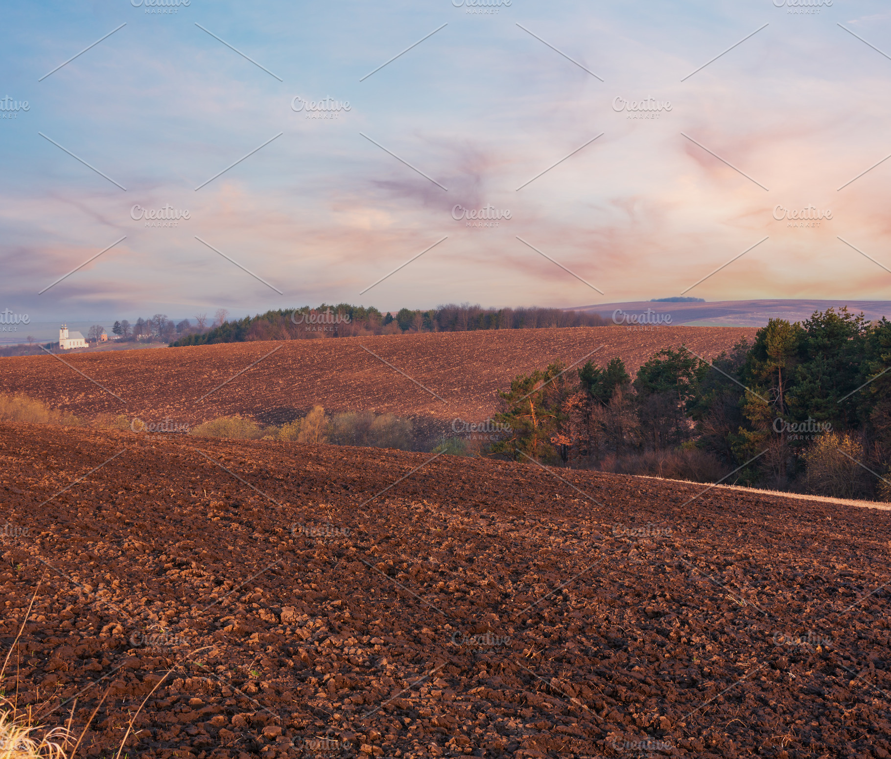 Spring morning arable and growth fields and countryside., a Nature Photo by YuriyB