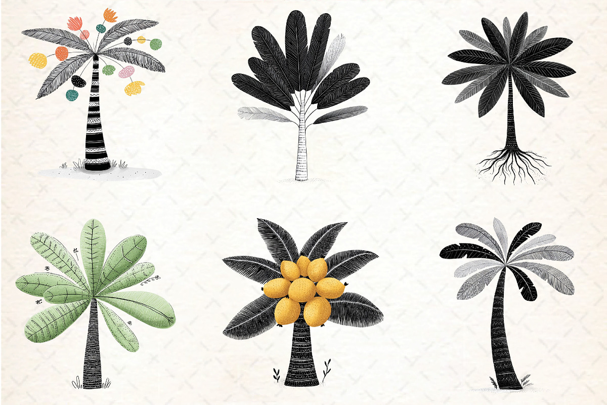 Watercolor Tropical Palm Trees, an Illustration by DreamCafeArt (Photo 7 of 8)