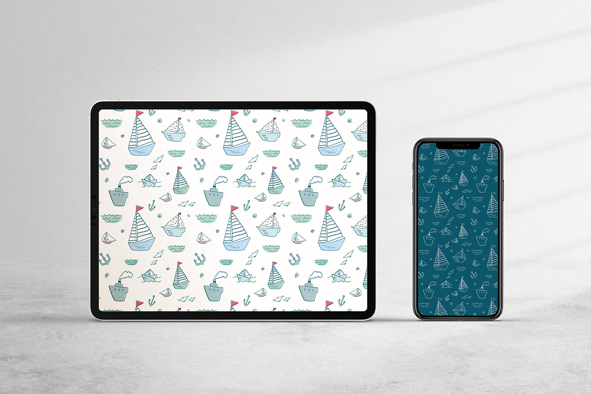 Nautical Seamless Children Pattern, a Pattern Graphic by dlinnaya (Photo 3 of 4)