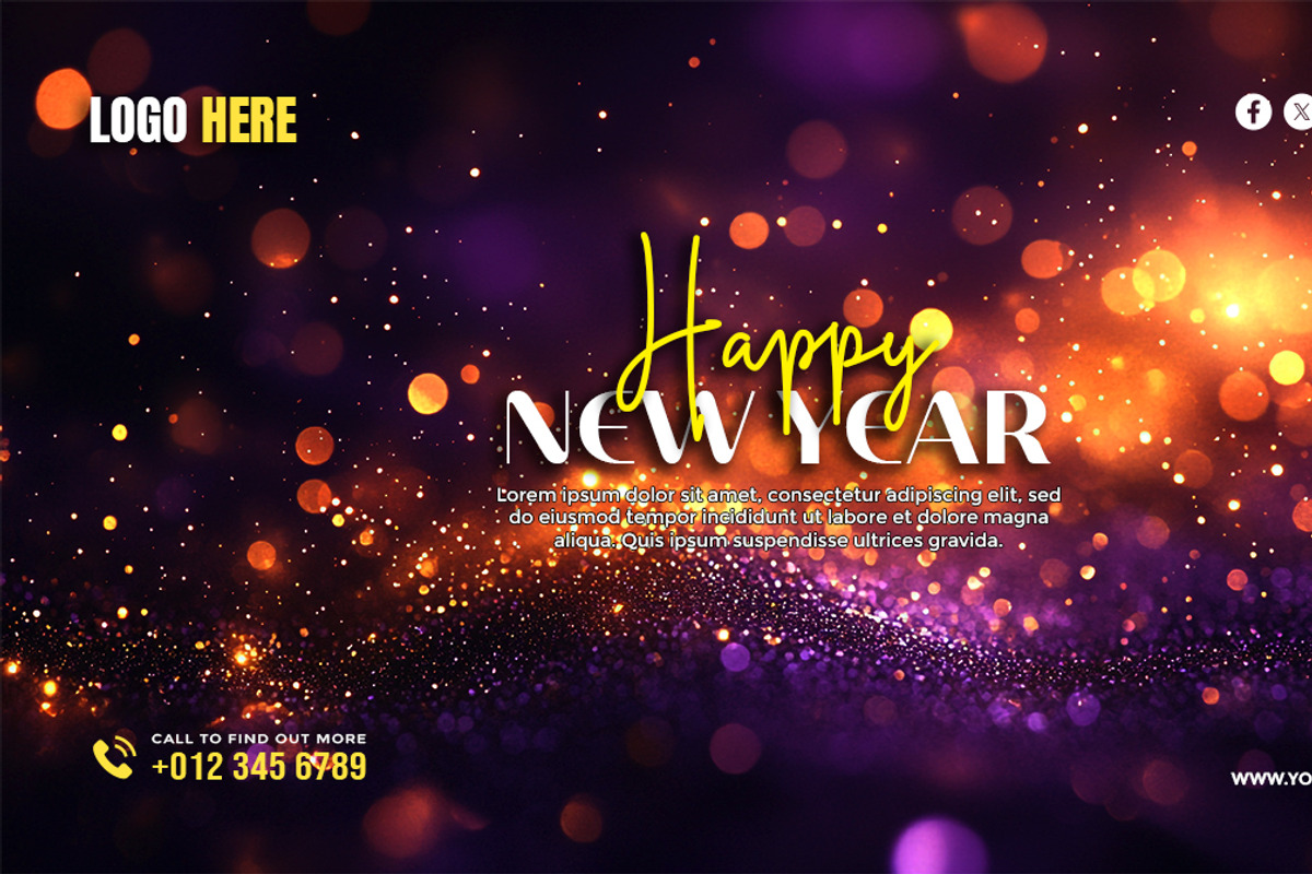 Happy New Year Template Bundle, a Social Media Template by gstudiovect21 (Photo 8 of 16)
