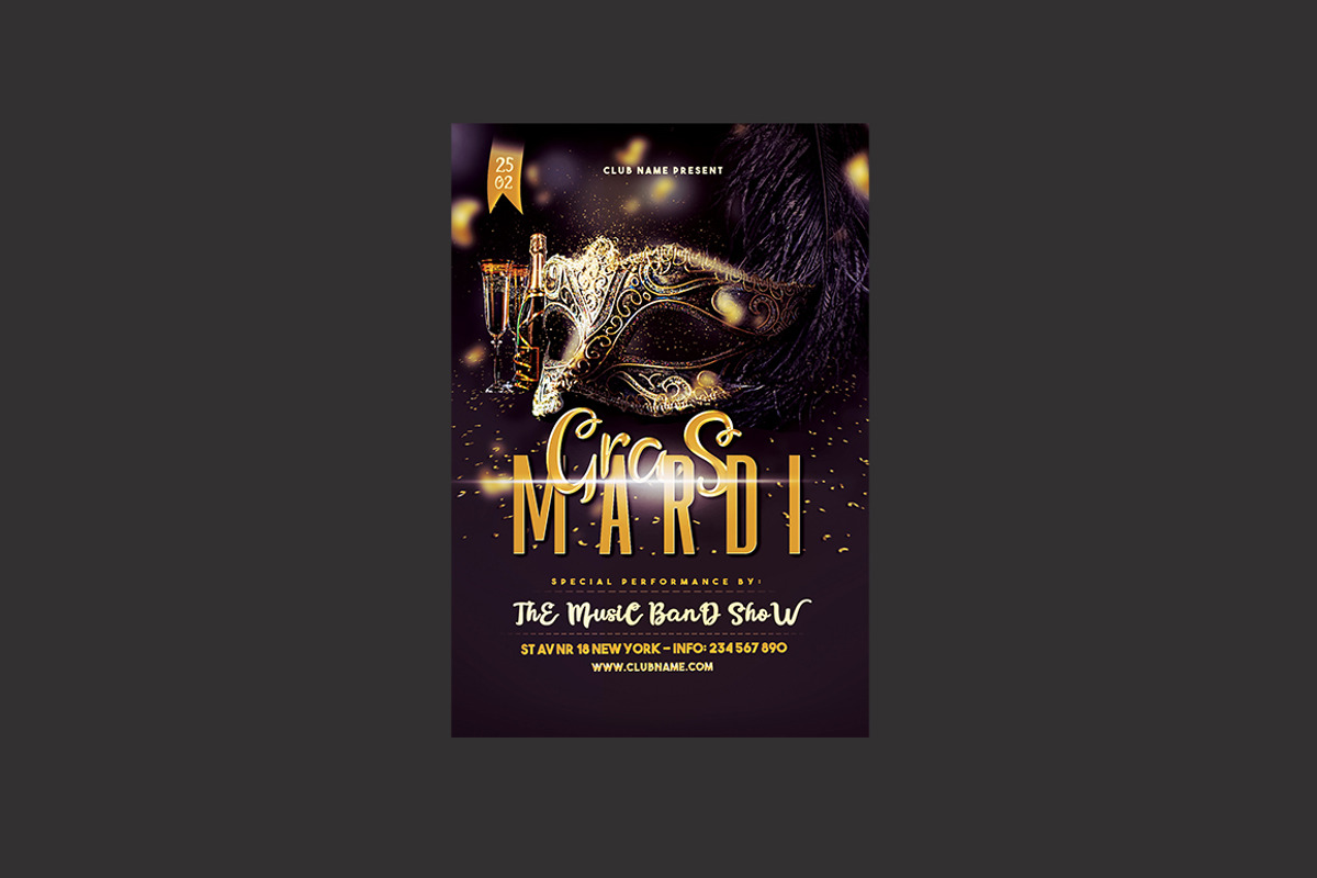 Carnival Mardi Gras Flyer, a Flyer Template by DSGraphicDesign