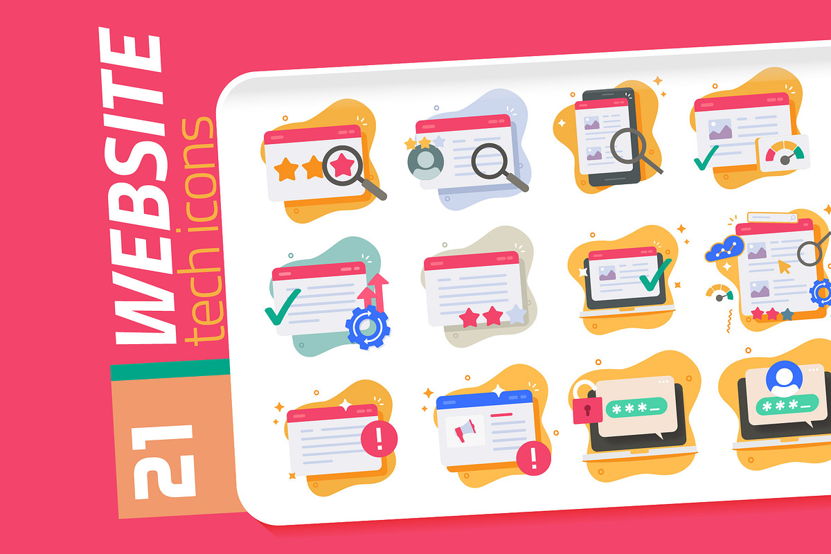 Website SEO & Technology Icons Pack, a Solid Icon by vladwel (Photo 1 of 5)