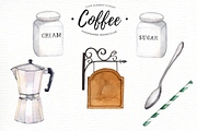 Coffee watercolor clipart, an Illustration by everysunsun (Thumbnail 4 of 4)
