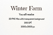 Winter Farm Clipart Bundle PNG, a Decorative Illustration by Maysa Art (Thumbnail 7 of 7)