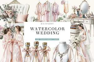 Watercolor Wedding Clipart Bundle, a Person Illustration by BusyDaydesign
