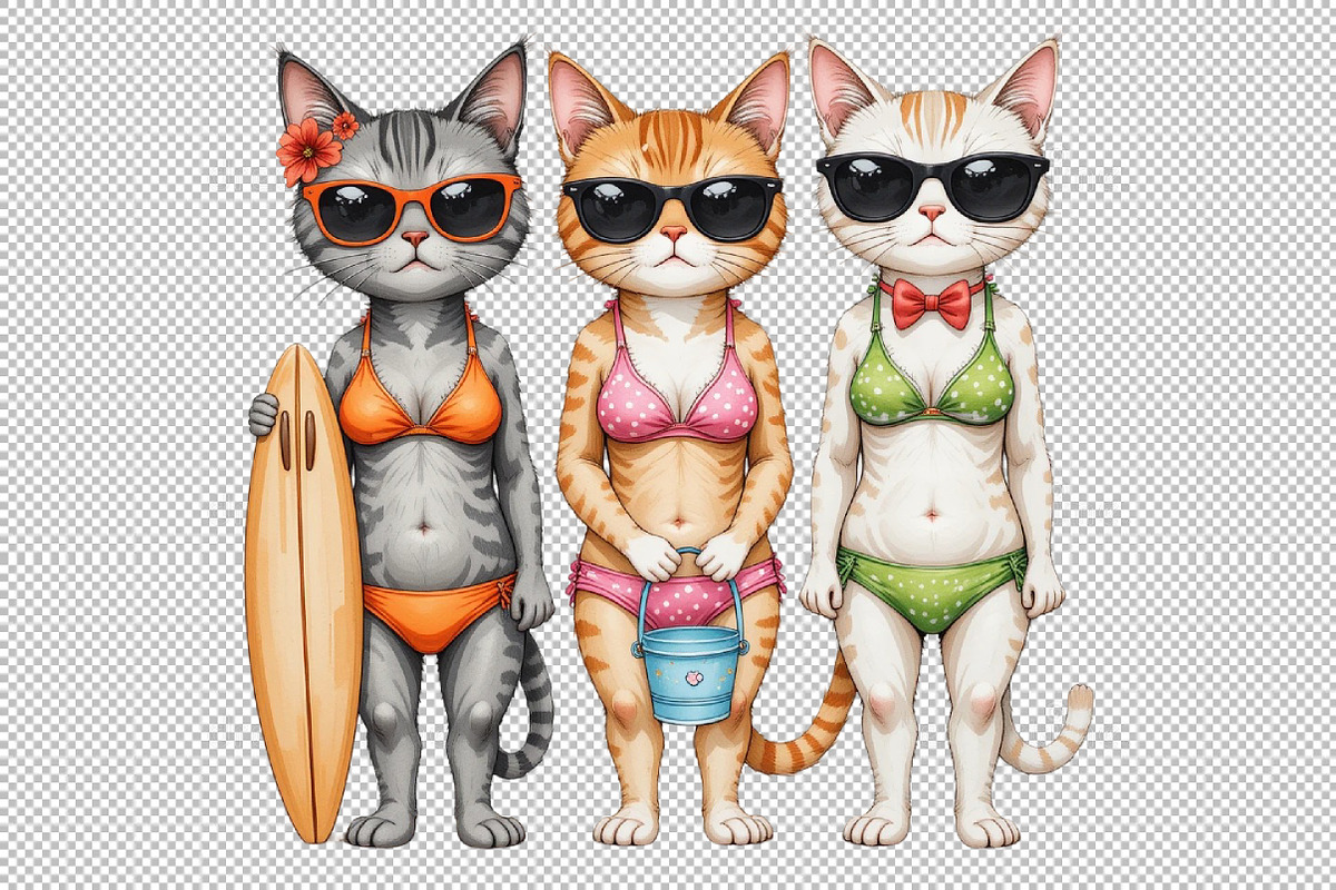 Funny Cat Summer Png, Funny Animal P, an Illustration by Sublimation Artist (Photo 2 of 6)